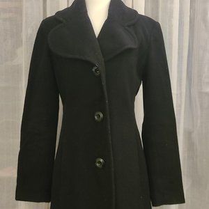 J Lo by Jennifer Lopez Black Wool Pea Coat
